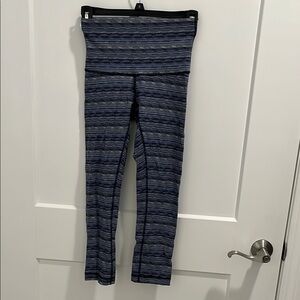 Lululemon Striped Ribbed Blue Leggings